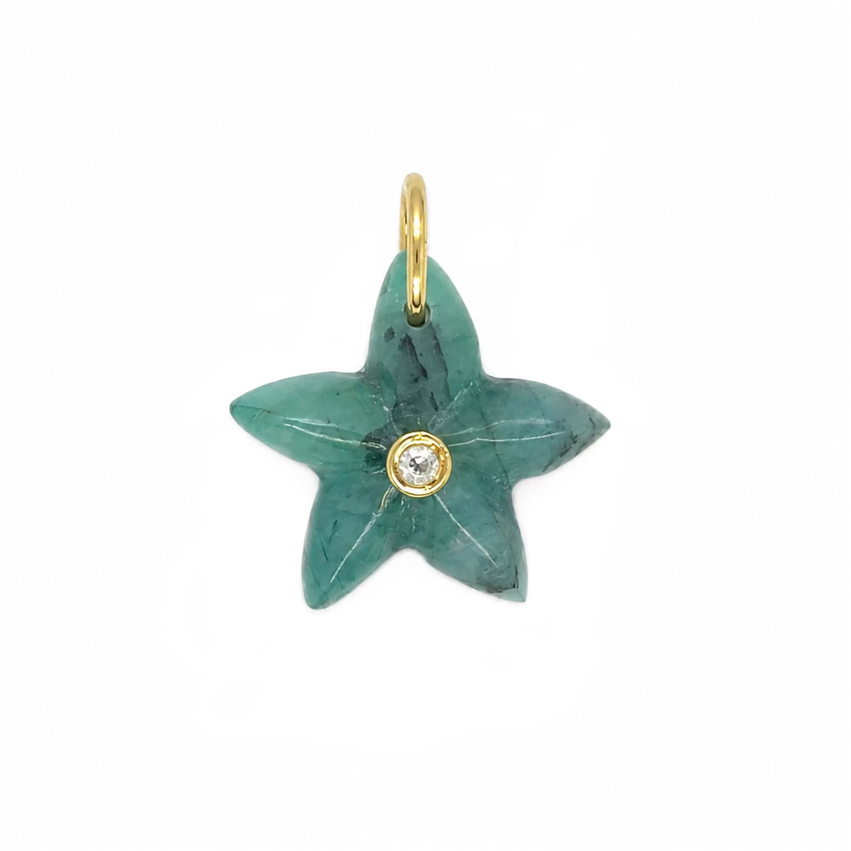 Cozumel Raw Emerald Charm