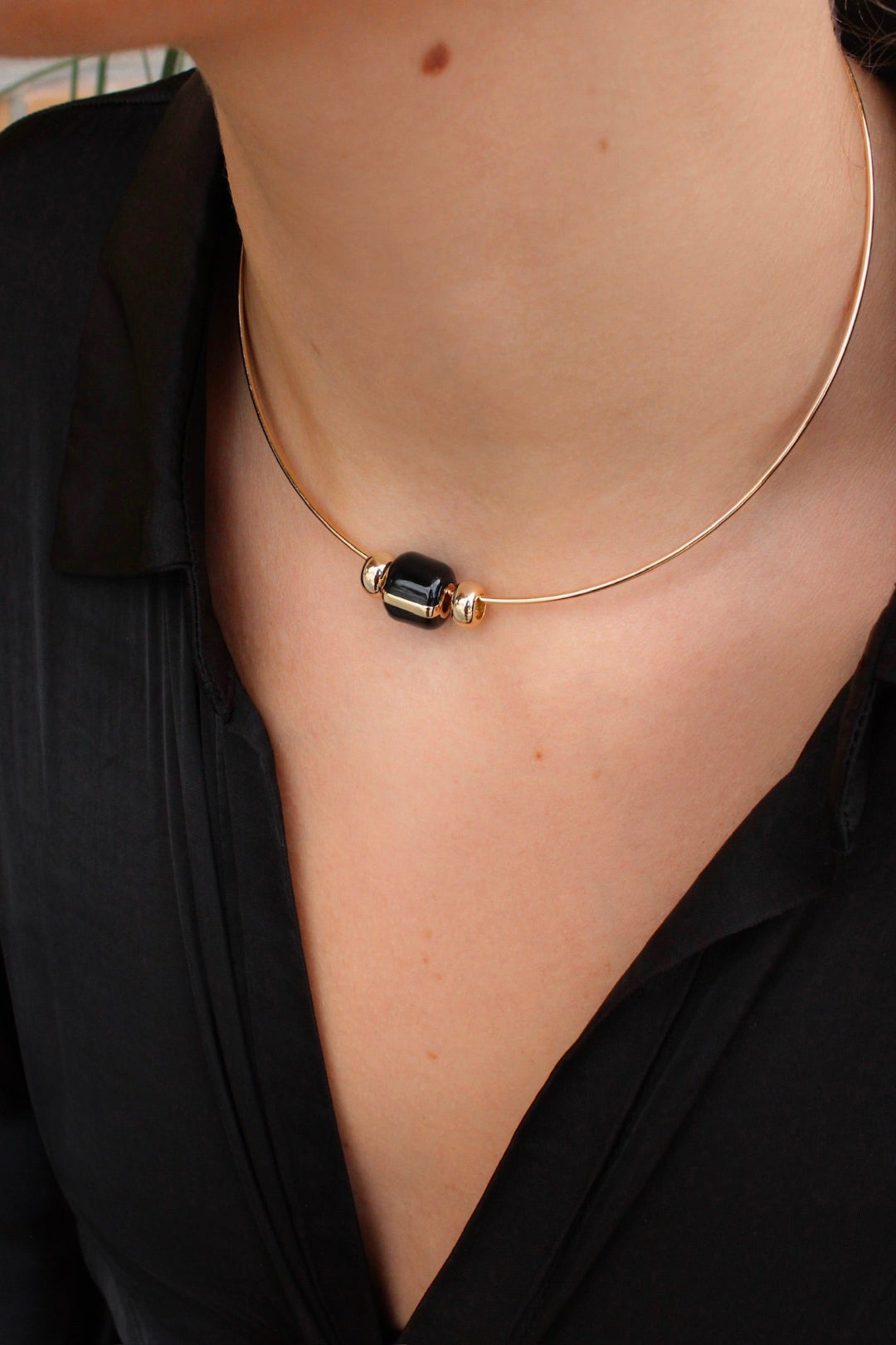 Celine Black Enamel Bead Charm